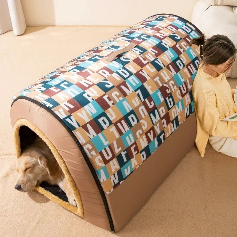 

Зимняя кровать для домашних питомцев, складной домик для собаки, домик для собаки, домашняя будка, съемное гнездо, теплый закрытый пещера, диван, товары для домашних животных