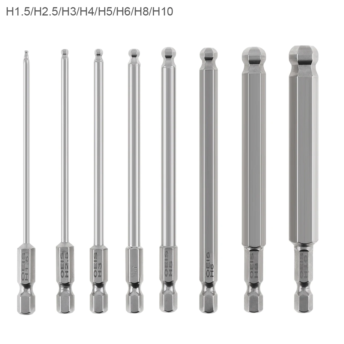 8Pcs/Set H1.5 H2.5 H3 H4 H5 H6 H8 H10 Ball End Hex Screwdriver Bits Set Metric Allen Hex Bit 100mm Long Ball Head Driver Bit
8Pcs/Set H1.5 H2.5 H3 H4 H5 H6 H8 H10 Ball End Hex Screwdriver Bits Set Metric Allen Hex Bit 100mm Long Ball Head Driver Bit