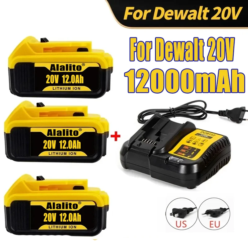 

Литий-ионный аккумулятор 20 в 12 Ач для электроинструментов Dewalt, сменный DCB205 DCB201 DCB203