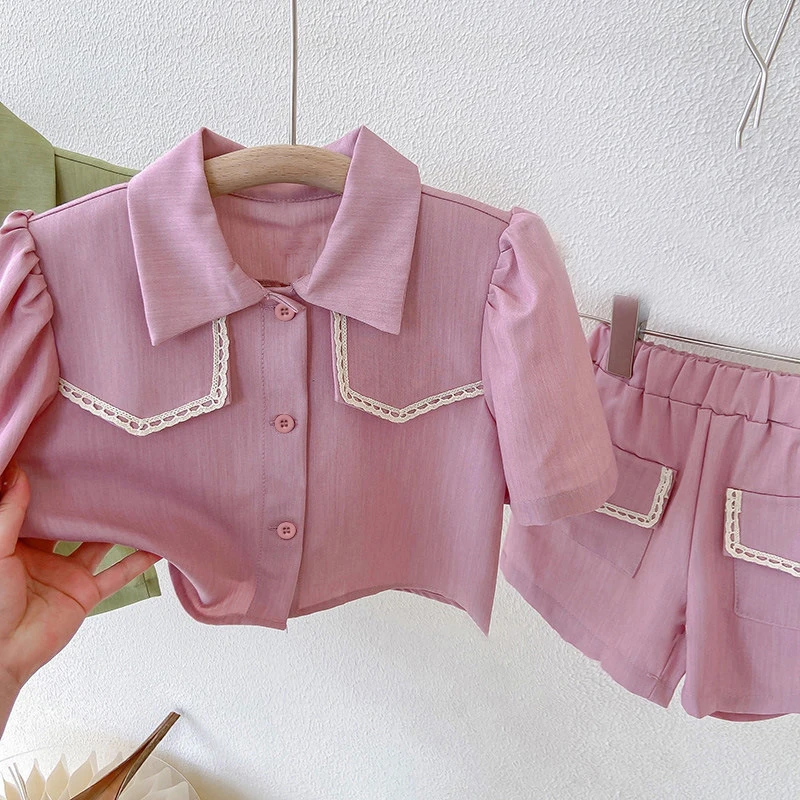 2023 New Summer Short Sleeve Suit Top+Shorts 2Pcs Lace Ladies Girl Clothes Children Clothes Kid Clothes
2023 New Summer Short Sleeve Suit Top+Shorts 2Pcs Lace Ladies Girl Clothes Children Clothes Kid Clothes