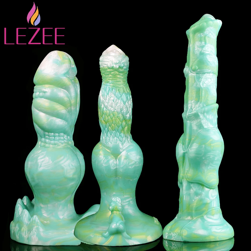 

LEZEE Silicone Fantasy Dog Dildo Knot Dildos Anal Plug Monster Penis Vaginal G-spot Massager Masturbator Sex Toys For Women Men