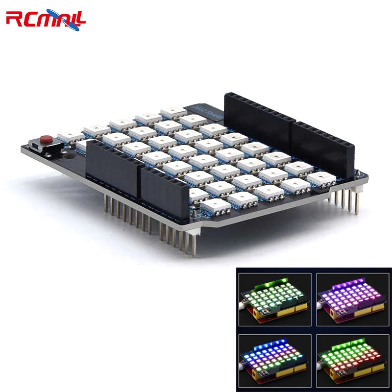 

RCmall WS2812B Shield 5x8 40Bits 5050 Full-color LED Module for Arduino Keyes