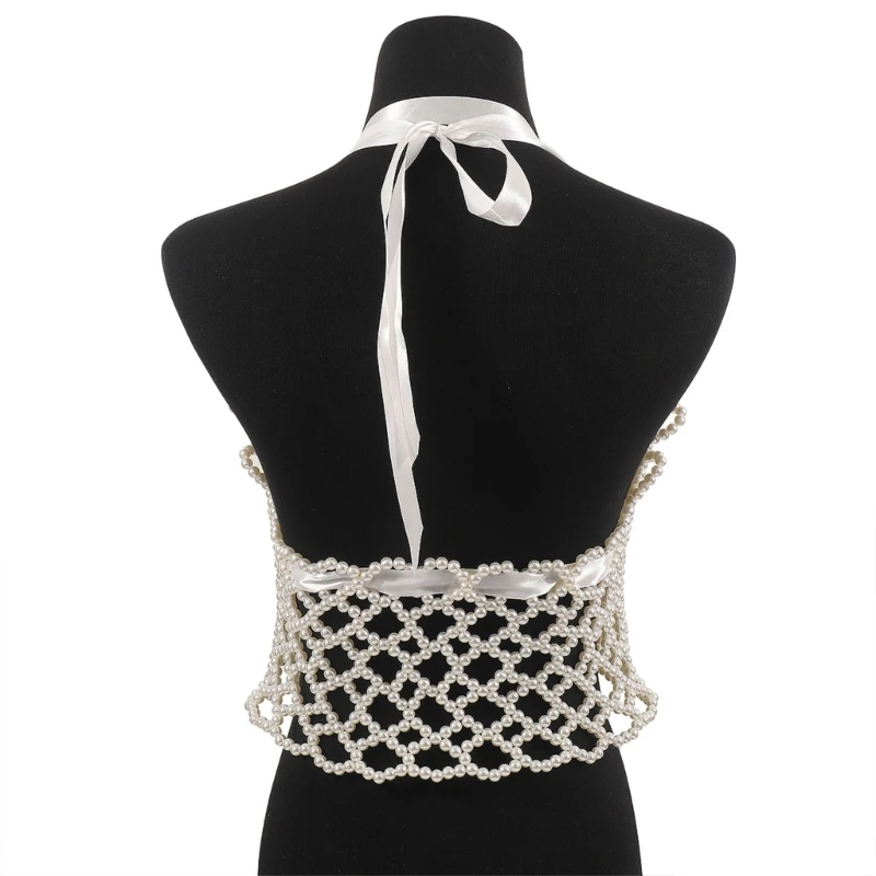 Women Handwoven Pearl Body Chain Camisole Body Jewelry Halterneck Ties Crop Top N7YF
Women Handwoven Pearl Body Chain Camisole Body Jewelry Halterneck Ties Crop Top N7YF