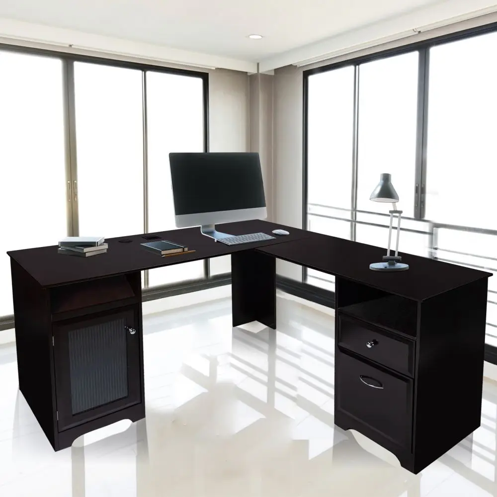 58.75'' L Shaped Computer Desk Corner Gaming Desk with Storage Cabinet, for Home Office Gaming Writing Workstation, Dark Brown
58.75'' L Shaped Computer Desk Corner Gaming Desk with Storage Cabinet, for Home Office Gaming Writing Workstation, Dark Brown