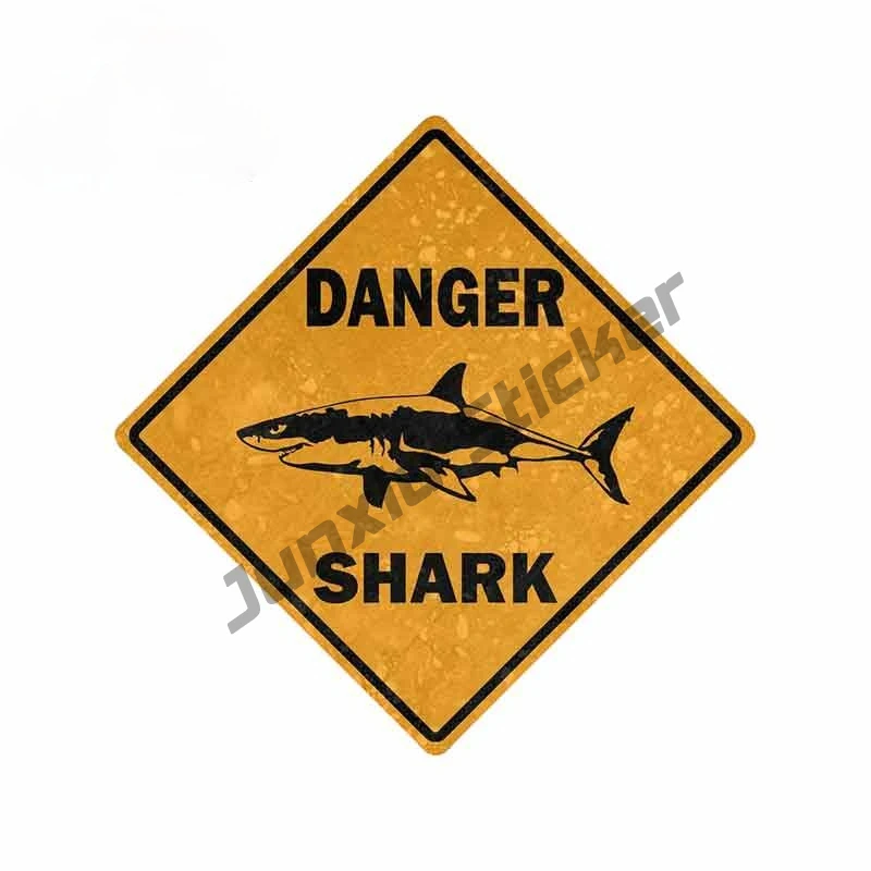 

Car Sticker and Decal Bike Motorcycle Danger Sign Shark Area Surf Bumper Trunk Laptop Rear Windshield Decor Decal PVC13x13cm