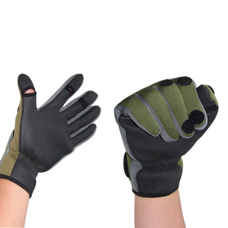 

Outdoor Winter Fishing Gloves Waterproof Three or Two Fingers Cut Anti-slip Climbing Glove Hiking Camping Riding Gloves