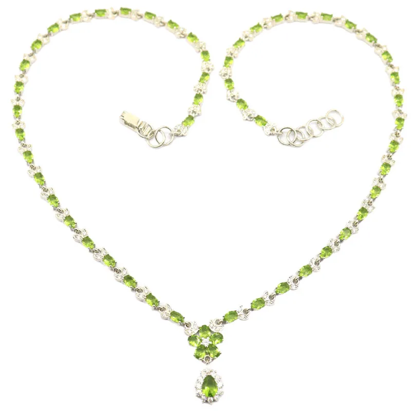22x10mm Charming Green Peridot Morganite White CZ Ladies Wedding Fine Jewelry Silver Necklace 19.0-20.0inch
22x10mm Charming Green Peridot Morganite White CZ Ladies Wedding Fine Jewelry Silver Necklace 19.0-20.0inch