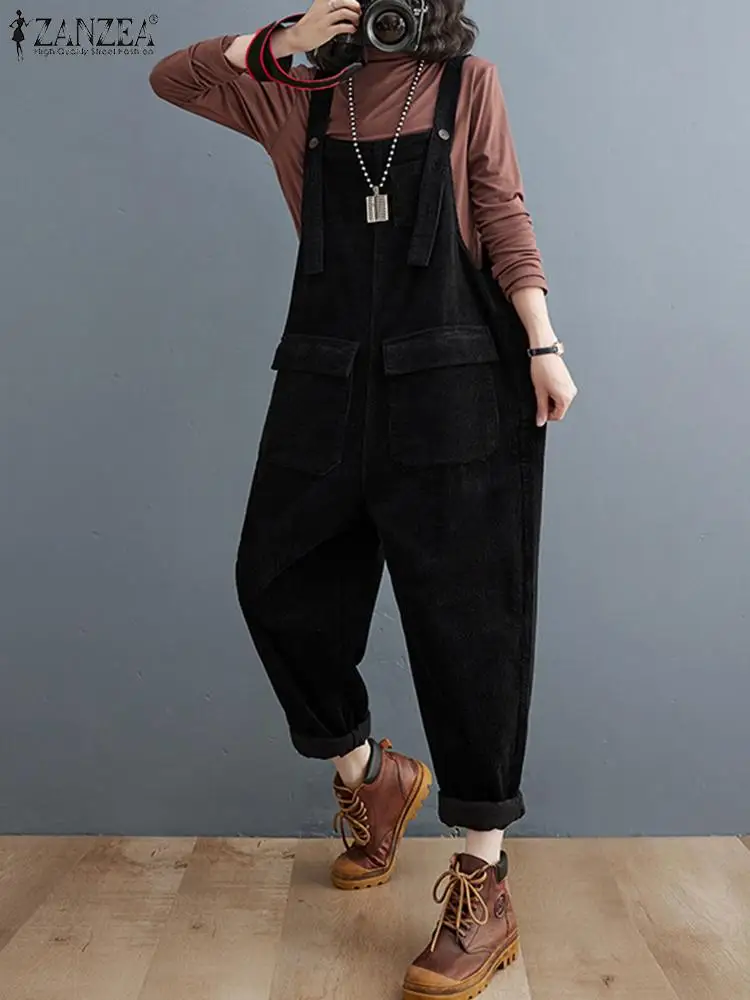 ZANZEA Spring Fashion Corduroy Suspenders Vintage Solid Jumpsuit Sleeveless Square Collar Rompers Woman Casual Loose Trousers
ZANZEA Spring Fashion Corduroy Suspenders Vintage Solid Jumpsuit Sleeveless Square Collar Rompers Woman Casual Loose Trousers