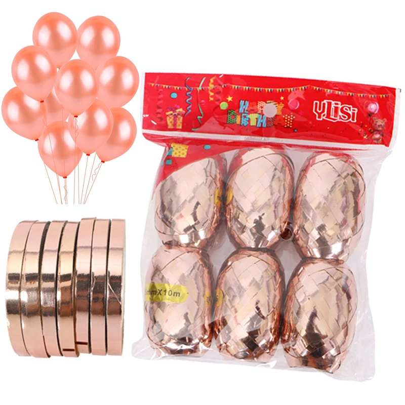 

Rose Gold Balloons Ribbon Latex Ballons Globos Wedding Birthday Party Decorations Anniversary Event Party Balloon Accessories