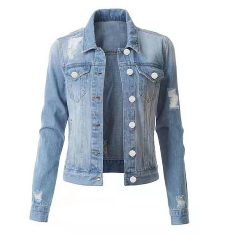 Hot Denim Coats Slim Fit Pierced Denim Top for Women Denim Jacket Women Jean Jacket Jean Jacket for Women Abrigos De Mezclilla
Hot Denim Coats Slim Fit Pierced Denim Top for Women Denim Jacket Women Jean Jacket Jean Jacket for Women Abrigos De Mezclilla