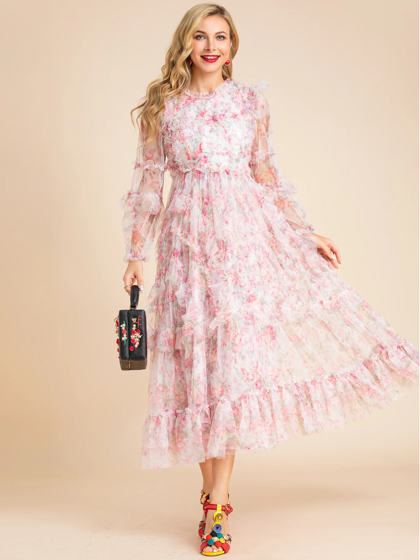 LD LINDA DELLA Fashion Runway Summer Dress Women's Long sleeve Bohemian Floral print Mesh Vacation Long Dress Vestidos
LD LINDA DELLA Fashion Runway Summer Dress Women's Long sleeve Bohemian Floral print Mesh Vacation Long Dress Vestidos