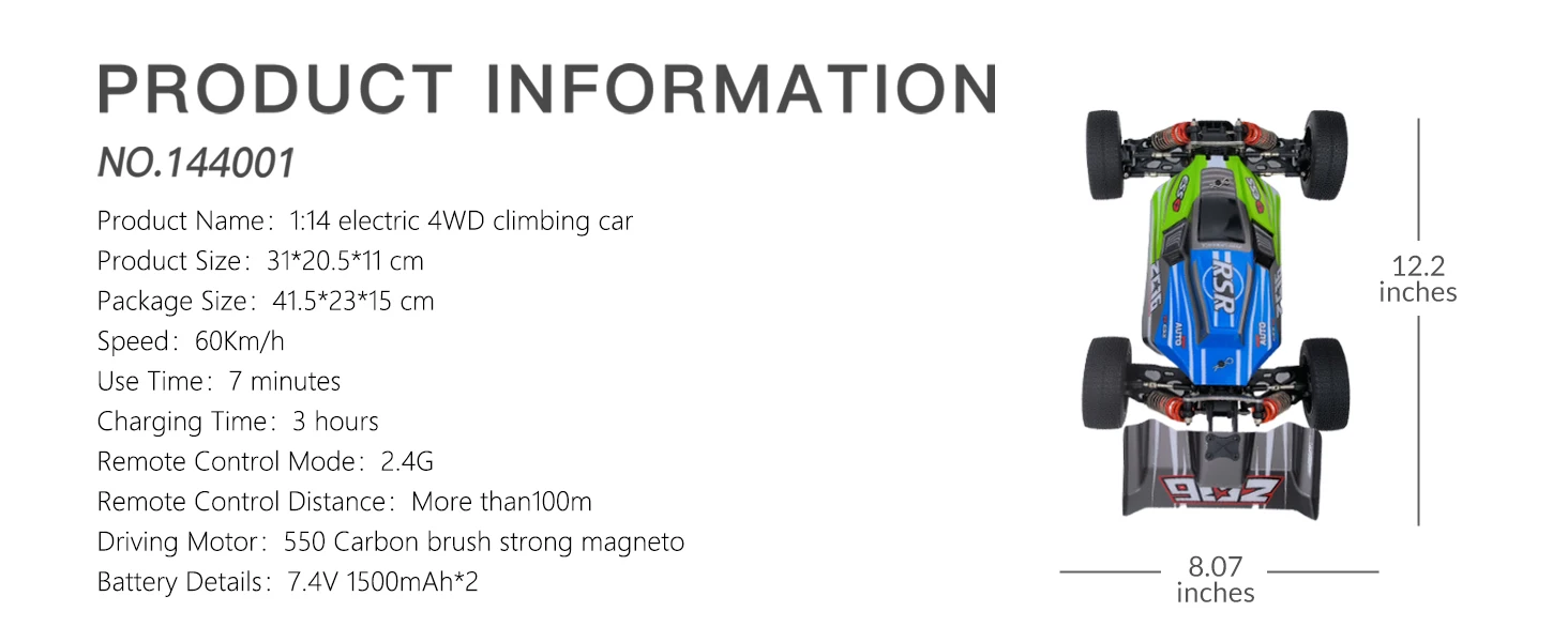 WLtoys 144001 Racing RC Car Sc881bfe531064cddb308e21dfbe2e7716