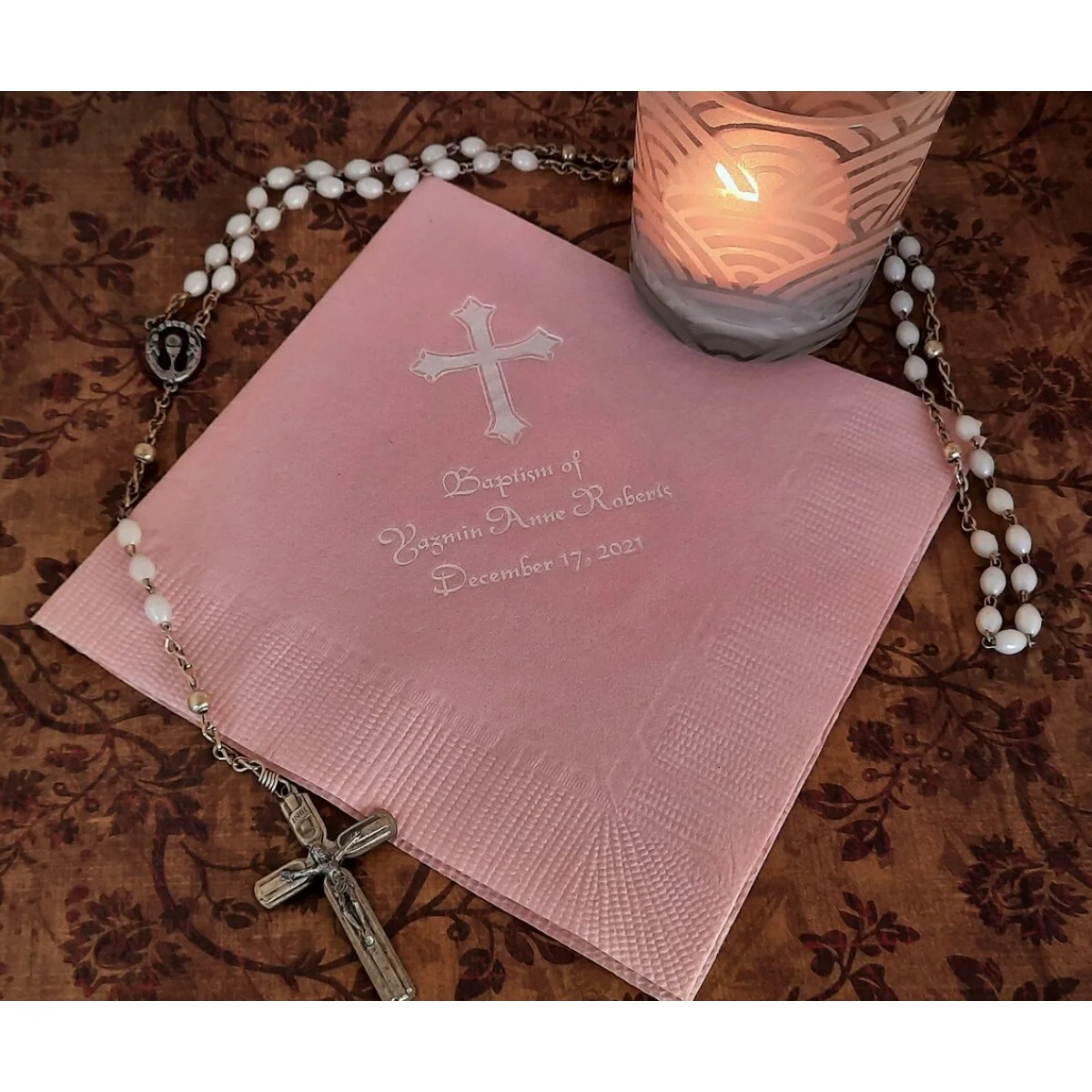 

50pcs Baptism napkins personalized baptism napkins cross confirmation napkins personalized napkins religious napkins dedication