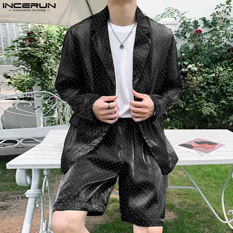 Korea Style Handsome Mens Fashion Sets Solid Breathable Bright Bead Shiny Blazer Shorts Casual Two Piece Sets S-5XL INCERUN 2023
Korea Style Handsome Mens Fashion Sets Solid Breathable Bright Bead Shiny Blazer Shorts Casual Two Piece Sets S-5XL INCERUN 2023