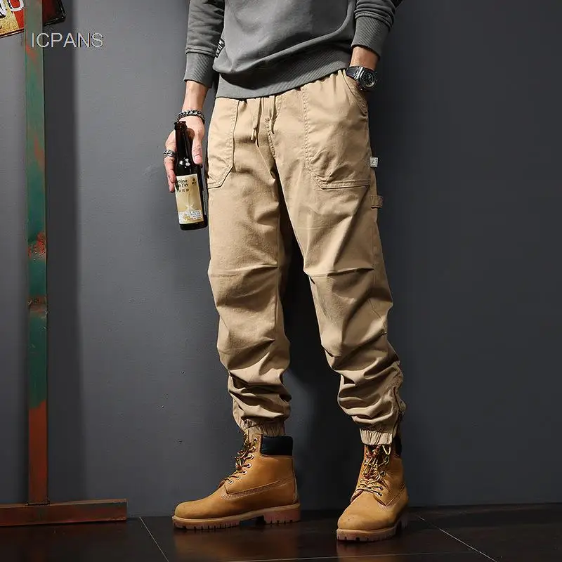 

Big Size Jogger Cargo Pants Men New 97% Cotton Elastic Waist Jogging Khaki Trouser For Male Casual Harem Pants 5XL 6XL 7XL 8XL