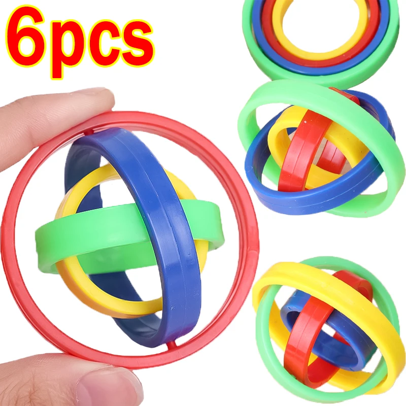 

1/6pcs 3D Anti-Stress Fidget Toys Kid Children Novelty Rainbow Finger Spinner Decompression Magic Intelligence Games Gift