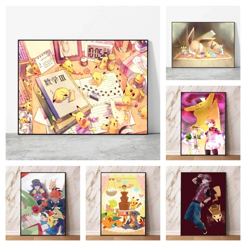 

Anime Character Pictures Pokemon Pikachu Children Gifts Room Home Modular Prints Children's Bedroom Decor Wall Stickers