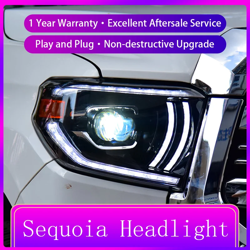 

Headlights For Tundra Sequoia 2014-2018 Front Light DRL Head Lamp Turn Signal Full LED Projector Lens Car Auto Accessories