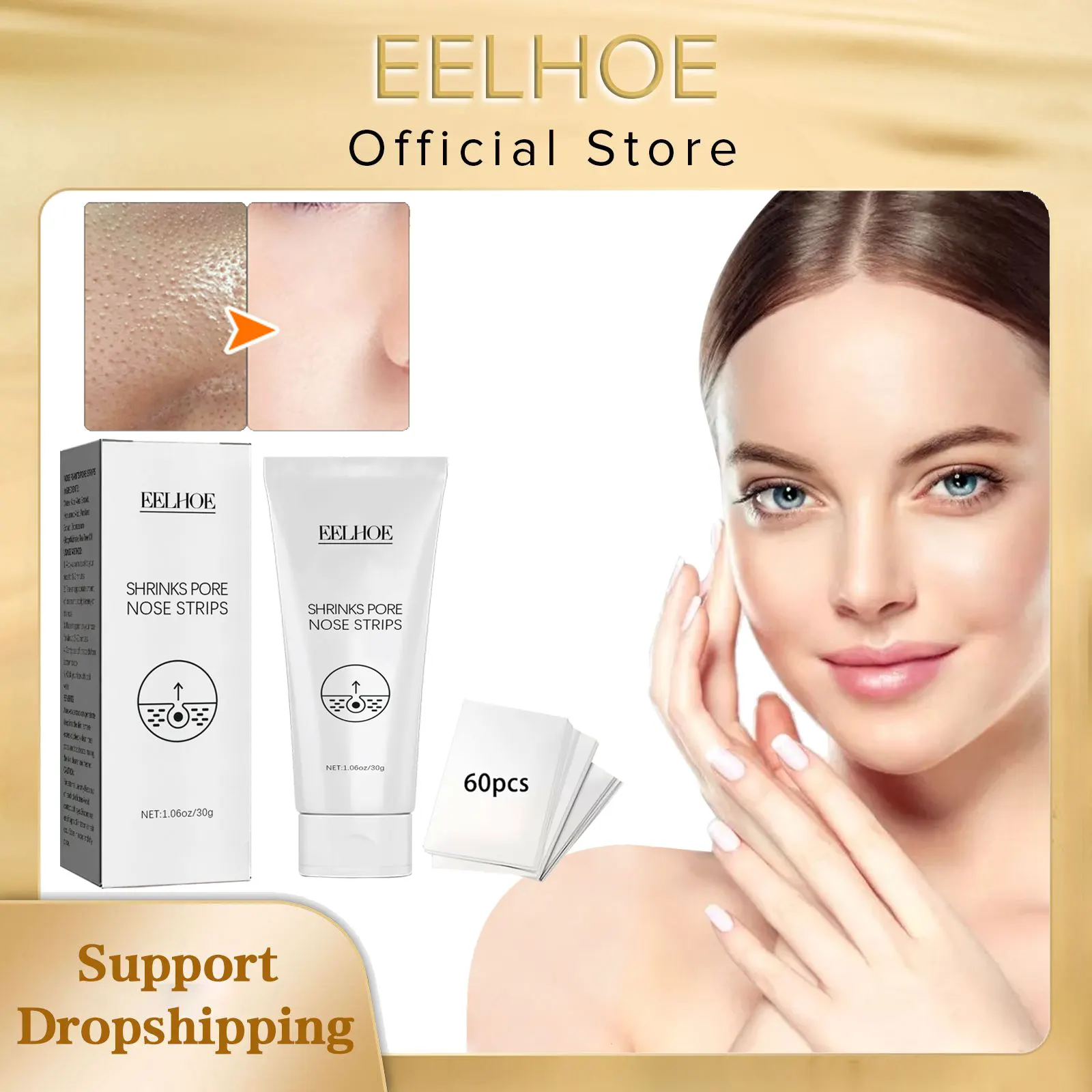 EELHOE Nose Plants Pore Strips Acne Cleansing Shrink Pores Black Dots Peel Off Mud Mask Pimple Treatment Blackhead Remover Cream
EELHOE Nose Plants Pore Strips Acne Cleansing Shrink Pores Black Dots Peel Off Mud Mask Pimple Treatment Blackhead Remover Cream
