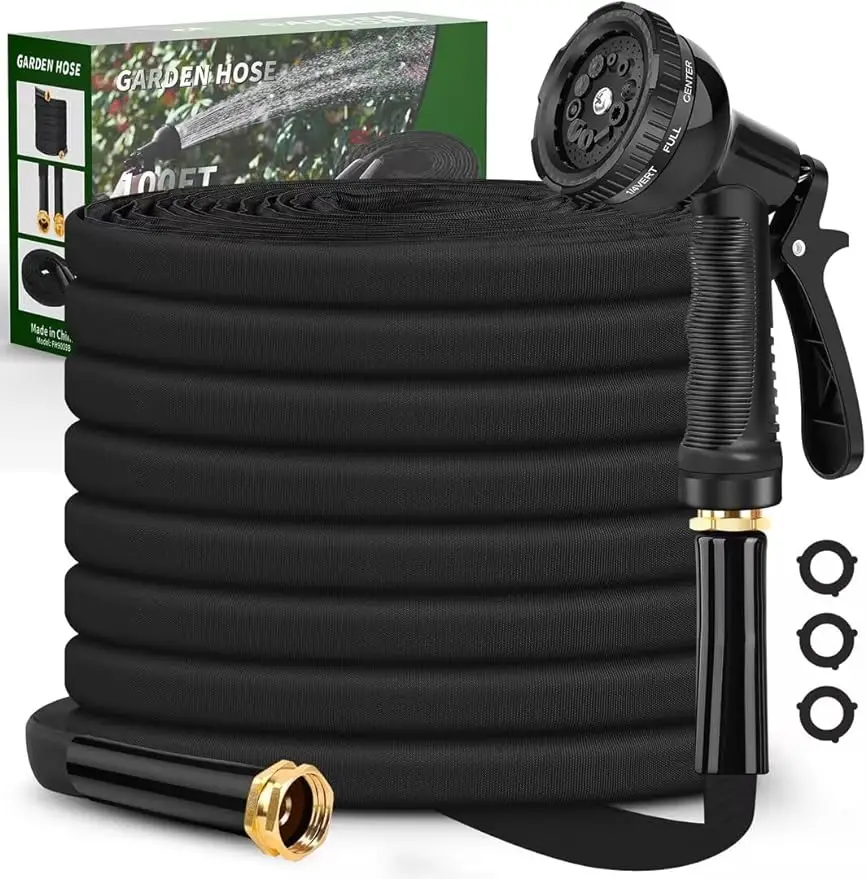 

Garden Hose 100 ft Flexible Hose with 10 Function Hose Nozzle Non-Expandable Lightweight Kink-Free and Easy Storage Water