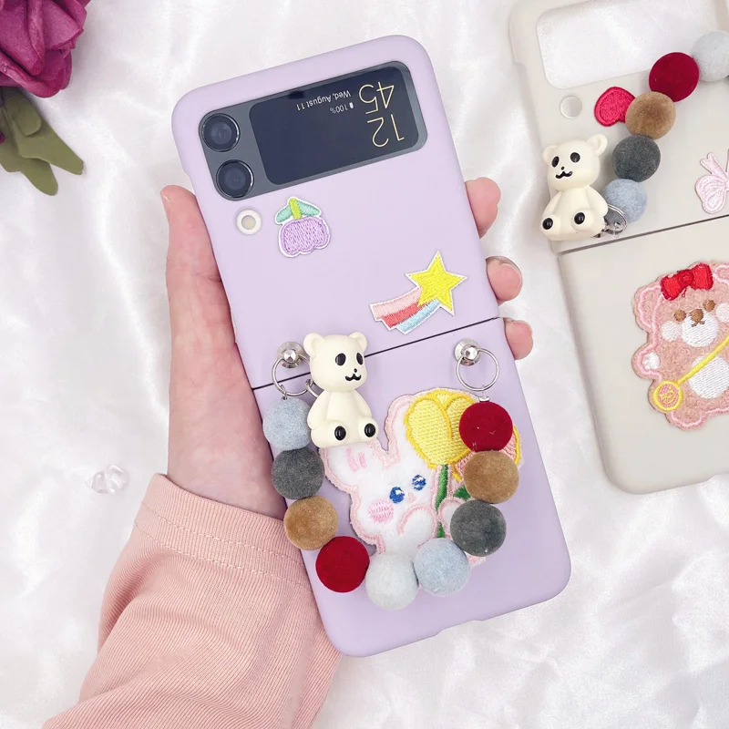 Z Flip 3 Funda Case for Samsung Galaxy Z Flip 3 5G DIY Bear Bunny Bracelet Protection Mobile Phone Case Cover ZFlip3
Z Flip 3 Funda Case for Samsung Galaxy Z Flip 3 5G DIY Bear Bunny Bracelet Protection Mobile Phone Case Cover ZFlip3