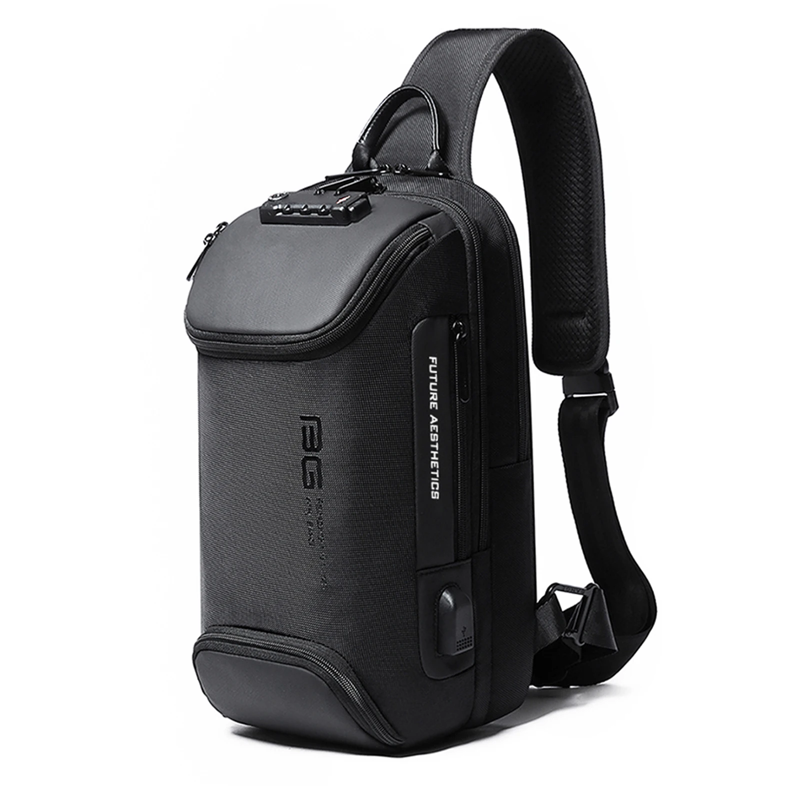 

Anti Theft Large Capacity Crossbody Shoulder Bag For Men USB Charging Travel Sling Bag Fits in 9inch Pad