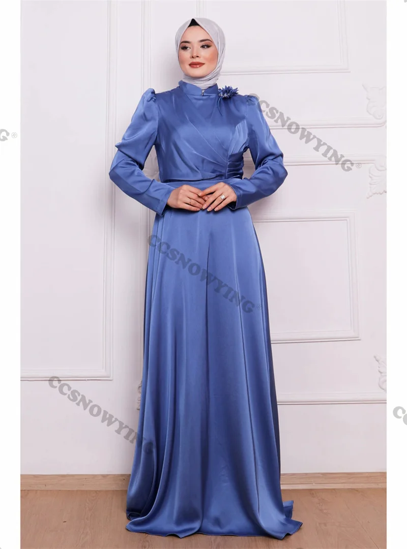 Simple Satin Muslim Evening Dress Long Sleeve High Neck Islamic Hijab Prom Formal Party Gown Arabic Dubai Women Robes De Soirée
Simple Satin Muslim Evening Dress Long Sleeve High Neck Islamic Hijab Prom Formal Party Gown Arabic Dubai Women Robes De Soirée