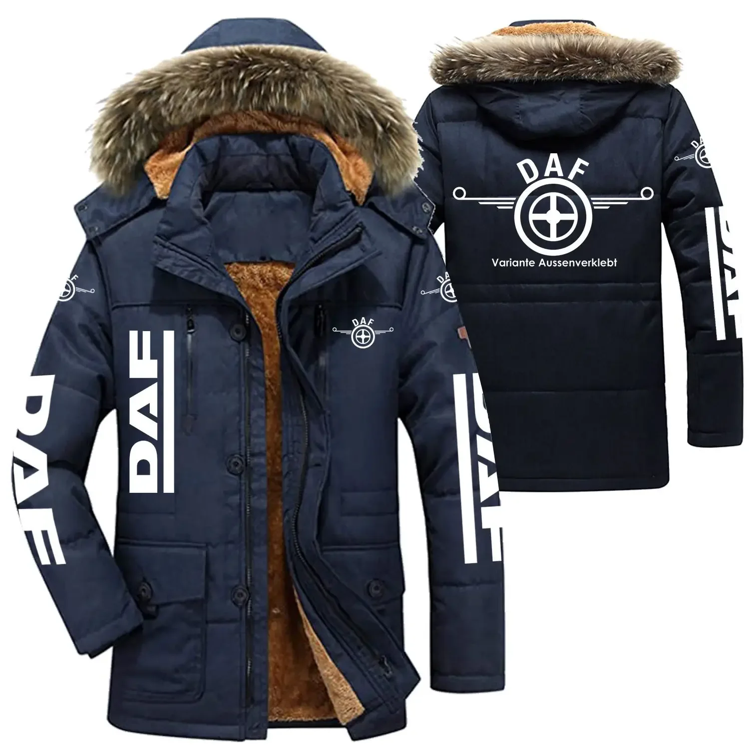 Men's cotton jacket with DAF logo, hooded coat, sheepskin lining, plush, cold, fashionable motorcycle jacket, winter
Men's cotton jacket with DAF logo, hooded coat, sheepskin lining, plush, cold, fashionable motorcycle jacket, winter