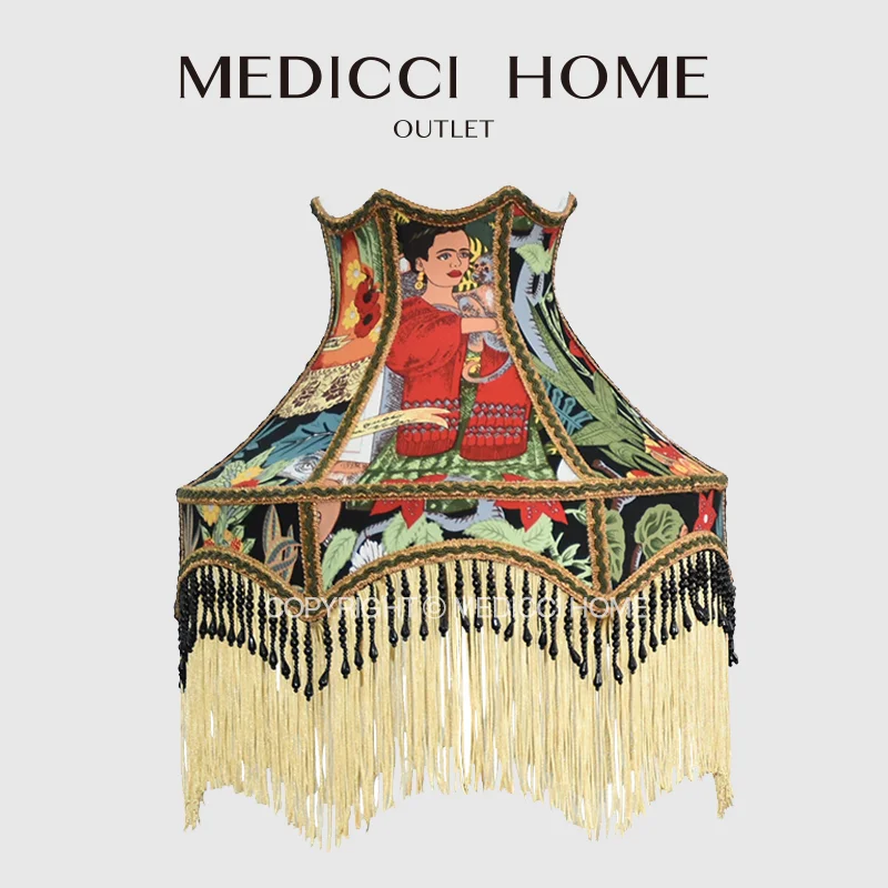 

Medicci Home Mystery Of Love Mexican Women Artist Handicraft Lampshade Maximalist Style Luxury Fringed Lamp Shades Boutique Deco