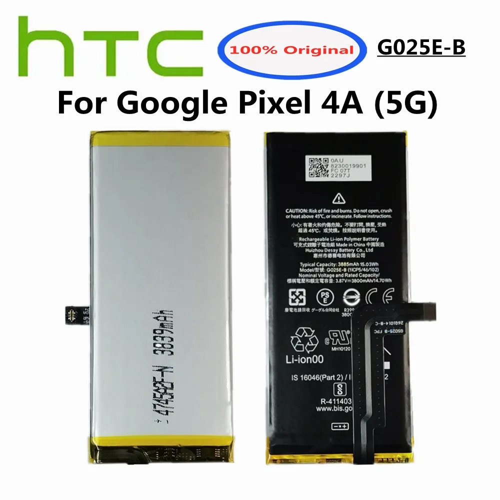 100% Original G025E-B 3885mAh Battery For HTC Google Pixel 4A 5G Version Mobile Smart Phone Genuine Replacement Battery Batteria
100% Original G025E-B 3885mAh Battery For HTC Google Pixel 4A 5G Version Mobile Smart Phone Genuine Replacement Battery Batteria