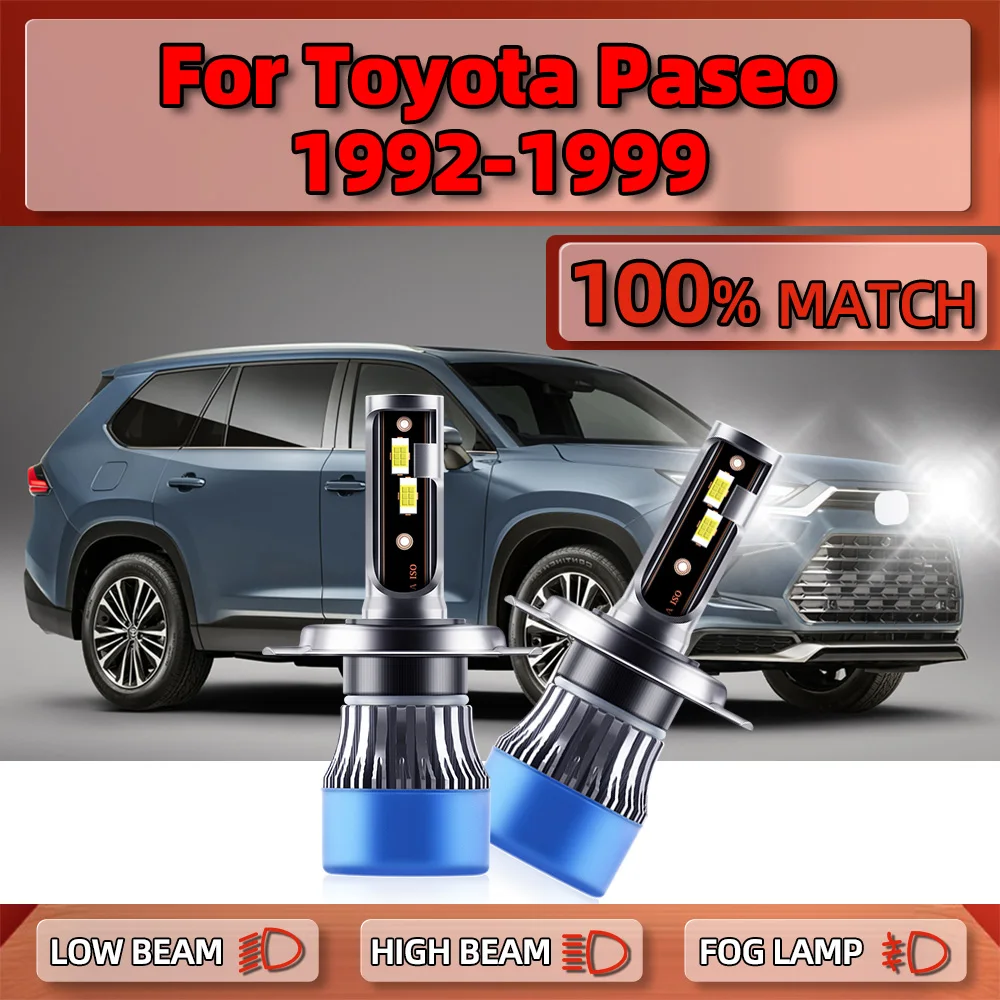 

2X H4 LED Headlights Bulbs 120W CSP Chips Car Lights 20000LM Auto Lights 6000K For Toyota Paseo 1992-1995 1996 1997 1998 1999