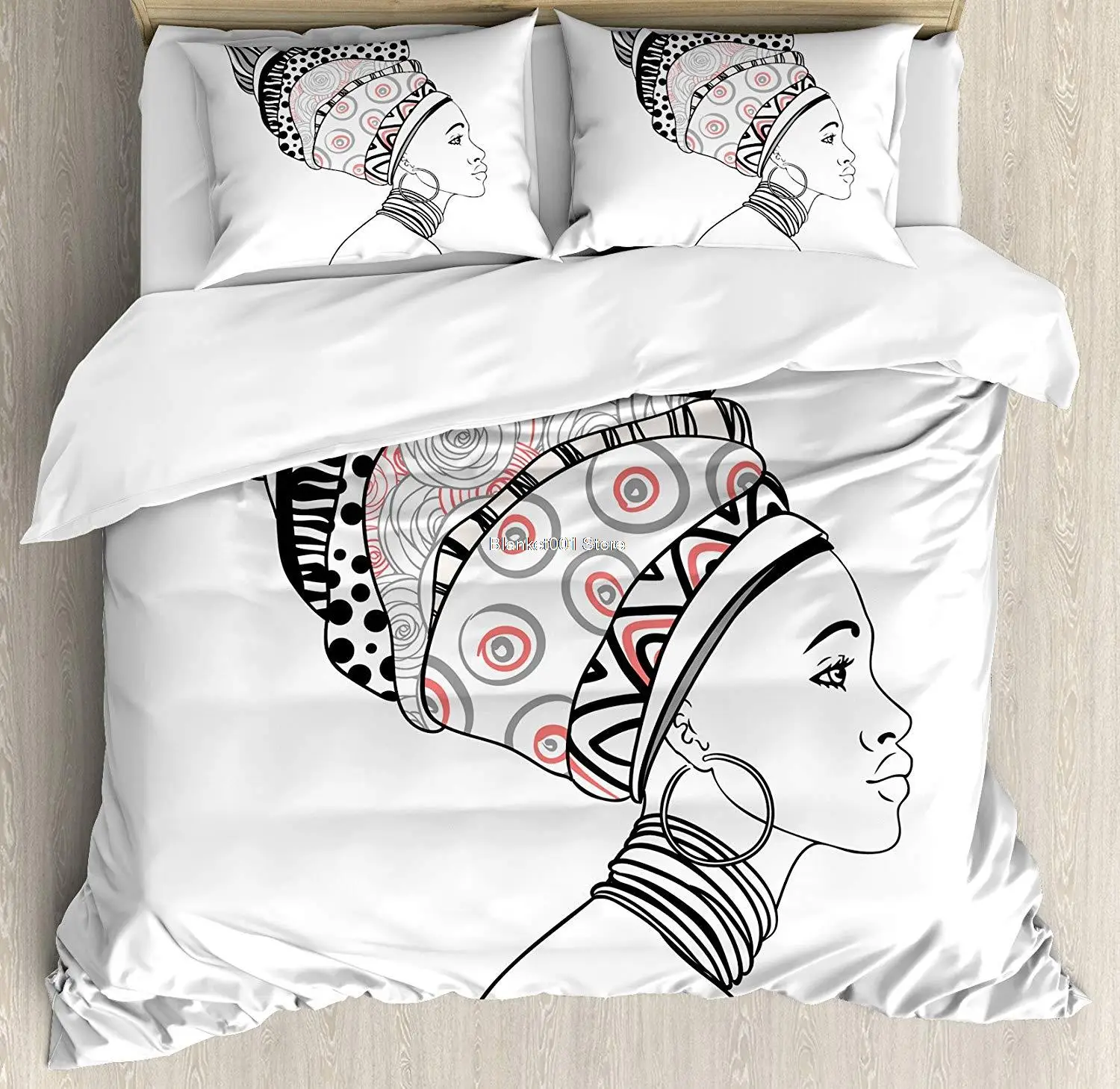 African Duvet Cover Set Exotic Safari Lady in Boho Turban Glamour Folkloric Fashion Design Print Decorative 3 Piece Bedding Set
African Duvet Cover Set Exotic Safari Lady in Boho Turban Glamour Folkloric Fashion Design Print Decorative 3 Piece Bedding Set
