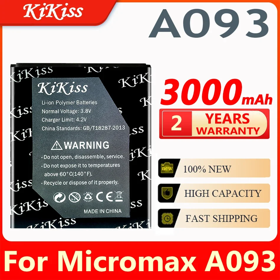 

Аккумулятор 3000 мАч A093 Для Micromax A093, перезаряжаемая батарея