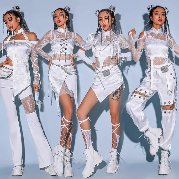 New Style Jazz Dance Suit Sexy White Lace Dancer Outfit Hip Hop Clothes Korean Singer Stage Costume
New Style Jazz Dance Suit Sexy White Lace Dancer Outfit Hip Hop Clothes Korean Singer Stage Costume