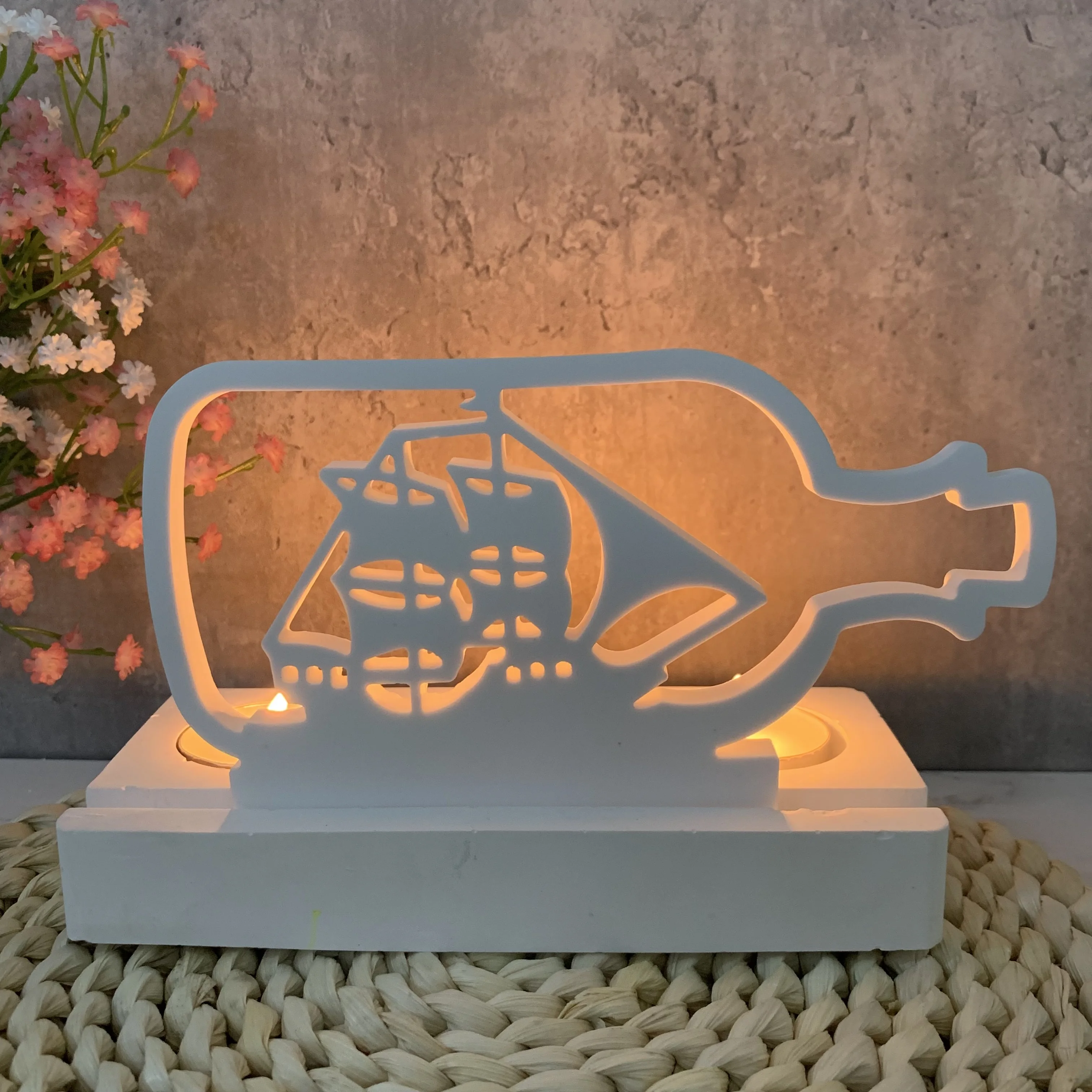 Drift Bottle Sailing Ornaments Candle Holder Silicone Mold DIY Sail Boat Cement Gypsum Clay Pouring Resin Mold Home Decoration
Drift Bottle Sailing Ornaments Candle Holder Silicone Mold DIY Sail Boat Cement Gypsum Clay Pouring Resin Mold Home Decoration