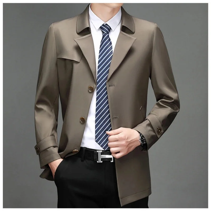 Autumn New Men's Clothing Midi Long Trench Coat Men Business Casual Lapel Outwears Fashion Coats and Jakcets FCY
Autumn New Men's Clothing Midi Long Trench Coat Men Business Casual Lapel Outwears Fashion Coats and Jakcets FCY