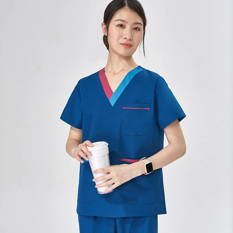 

Anti Wrinkle Womens Scrub Set Medical Uniforms Scrubs Nurse Workwear Durable Veterinary Hospital Doctor Surgery Outfit 107