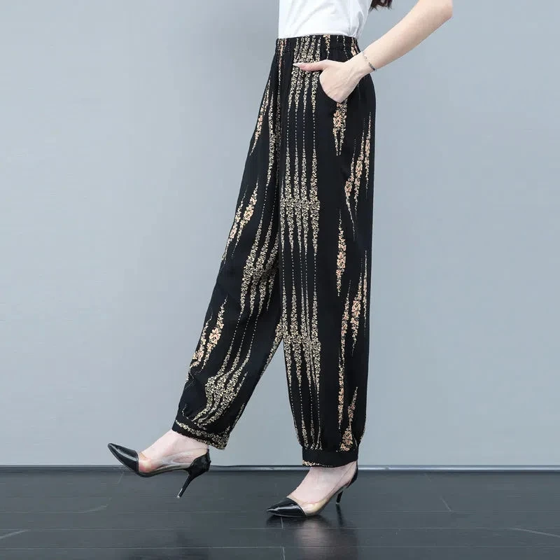 5XL Cotton Silk Lanterns Pants Women's 2023 New Spring And Summer Loose Black Pants Radish Pants Thin Printed Casual Pants
5XL Cotton Silk Lanterns Pants Women's 2023 New Spring And Summer Loose Black Pants Radish Pants Thin Printed Casual Pants