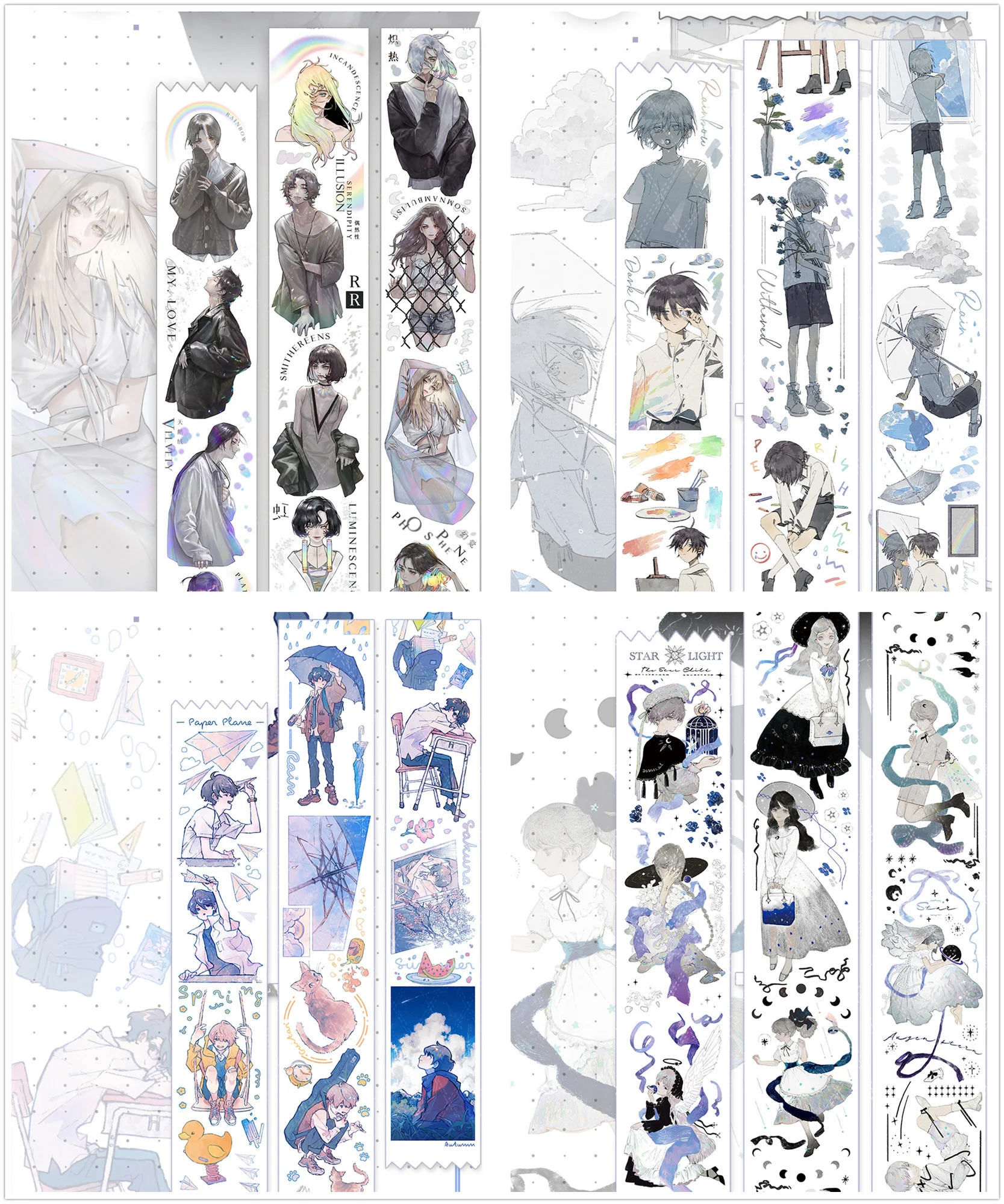 1 Loop Washi Tape on Rainbow. Yesterday's Cloud, Early Summer Wind, Son Stars, Pet Nott
1 Loop Washi Tape on Rainbow. Yesterday's Cloud, Early Summer Wind, Son Stars, Pet Nott