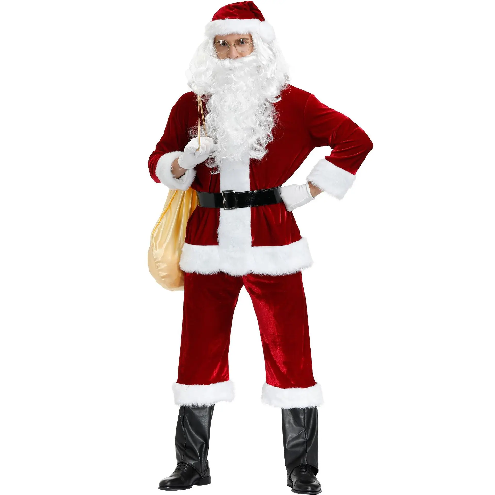 Christmas Santa Claus Costume For Men Adult Fancy Cosplay Costumes Party Red Suit Coat Pants Beard Belt Hat Plus Size 6XL
Christmas Santa Claus Costume For Men Adult Fancy Cosplay Costumes Party Red Suit Coat Pants Beard Belt Hat Plus Size 6XL