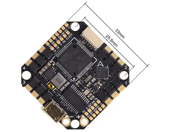 BETAFPV F722 35A AIO ICM42688 F722 Flight Controller 35A BLHeli_S 4in1 ESC 2-6S 26X26mm for FPV Freestyle Toothpick Drones
BETAFPV F722 35A AIO ICM42688 F722 Flight Controller 35A BLHeli_S 4in1 ESC 2-6S 26X26mm for FPV Freestyle Toothpick Drones