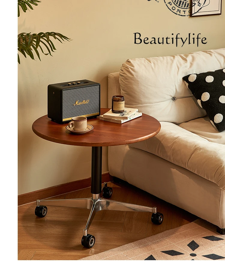 Mid-Ancient Solid Wood Lifting Tea Table Dining Table Dual-Use round Mobile Living Room Simple Small Apartment
Mid-Ancient Solid Wood Lifting Tea Table Dining Table Dual-Use round Mobile Living Room Simple Small Apartment