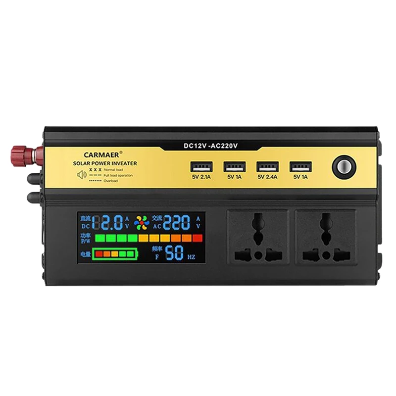 1200W Car Power Inverter Modified Sine Wave LCD Display DC12V To AC220V 4USB Transformer Charging Converter
1200W Car Power Inverter Modified Sine Wave LCD Display DC12V To AC220V 4USB Transformer Charging Converter
