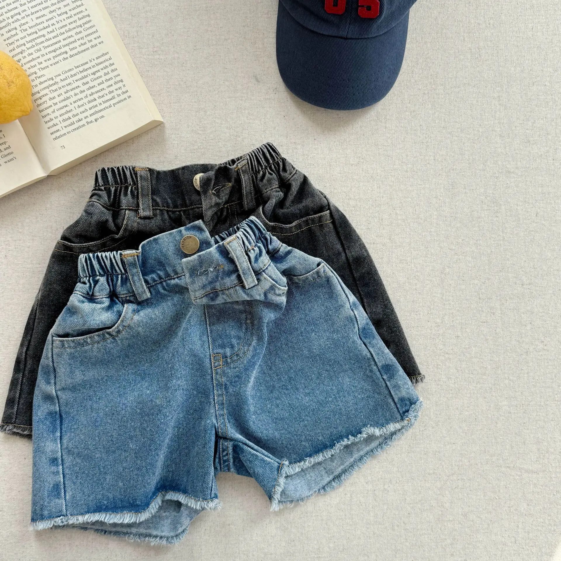 2025 Summer New Girls Denim Shorts Children Casual Pants Loose Boys Jeans Solid Color Baby Shorts Kids Clothes 42 Sc8a496bc4c53444682f68d7e1cefd078C