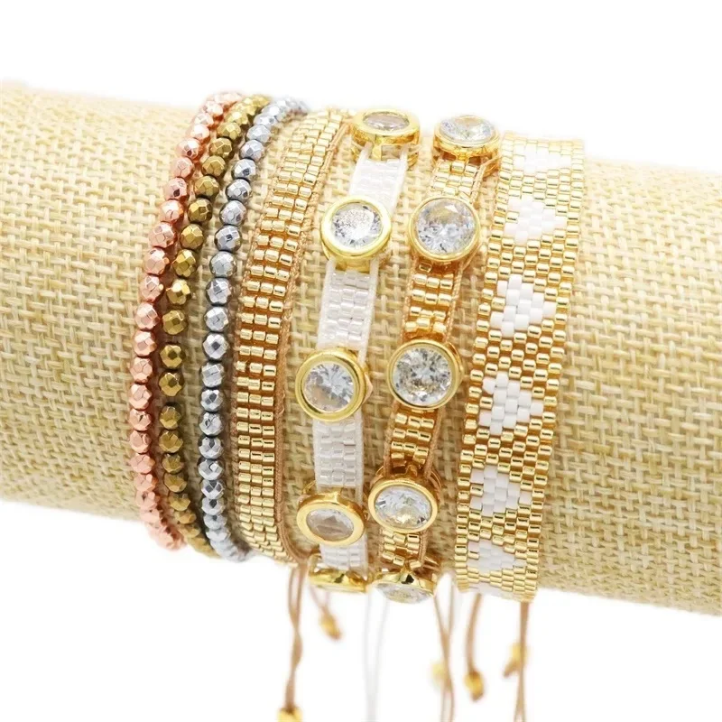 Beaded bracelet Crystal Heart-shaped Design Geometry Hand knitting Bohemia Adjustable Tide Simple Rice bead bracelet set
Beaded bracelet Crystal Heart-shaped Design Geometry Hand knitting Bohemia Adjustable Tide Simple Rice bead bracelet set