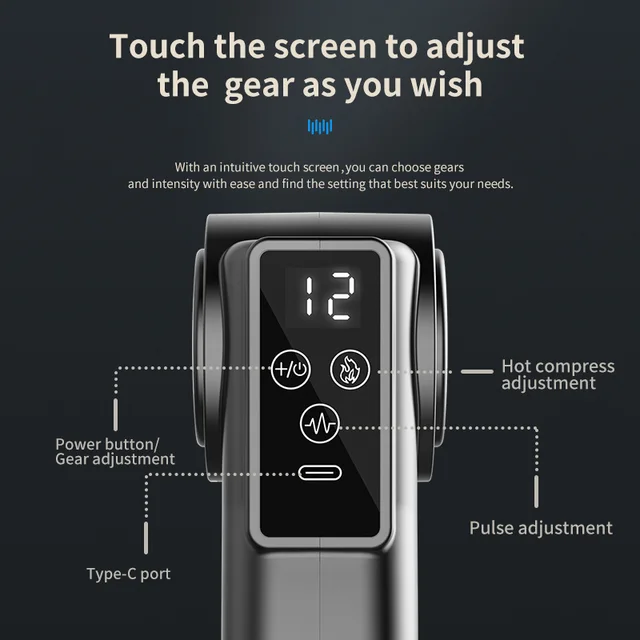 Pistolet de Massage carré à haute fréquence, compression chaude, à impulsion, tissus profonds, corps, Vibrato, Fascia, Fitness, relaxation, Massage musculaire 2