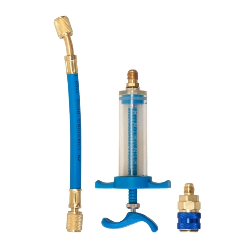 Oil Injector Dye Oil Injector with 1/4" SAE Connector, 1 OZ Refrigerants Hand Turn Oil Injector Tool
Oil Injector Dye Oil Injector with 1/4" SAE Connector, 1 OZ Refrigerants Hand Turn Oil Injector Tool