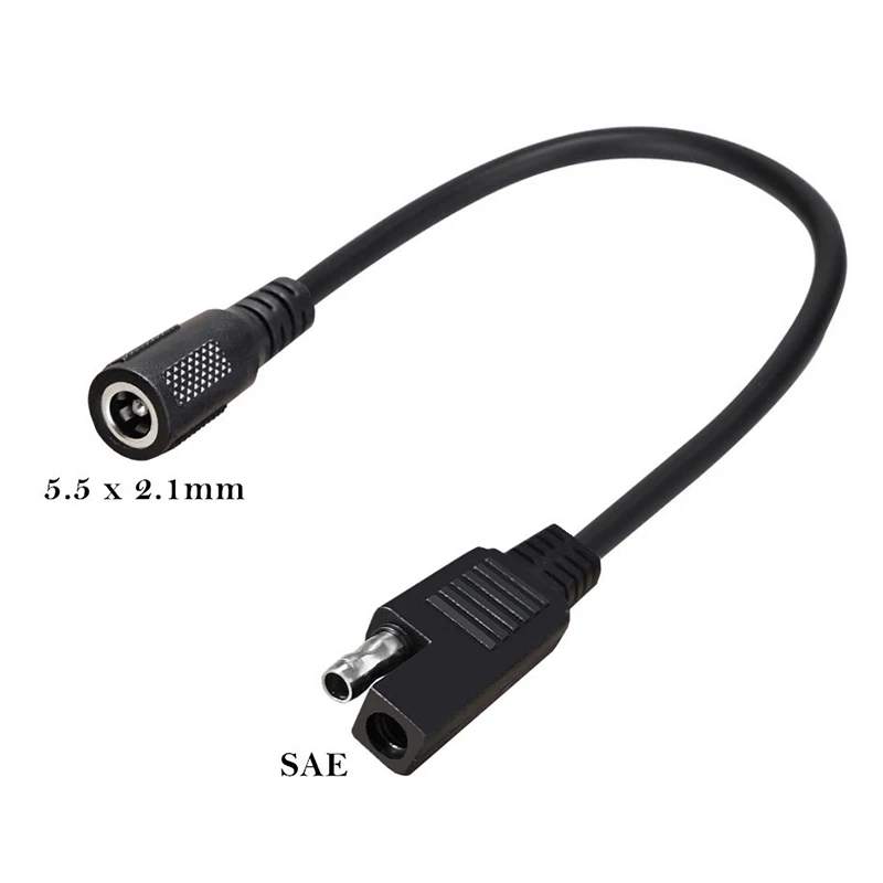 

SAE To DC 5.5x2.1mm Cable Adapter Converter For Solar Panels Automobiles Motorcycles Campervan Truck RV Solar Power Accessories