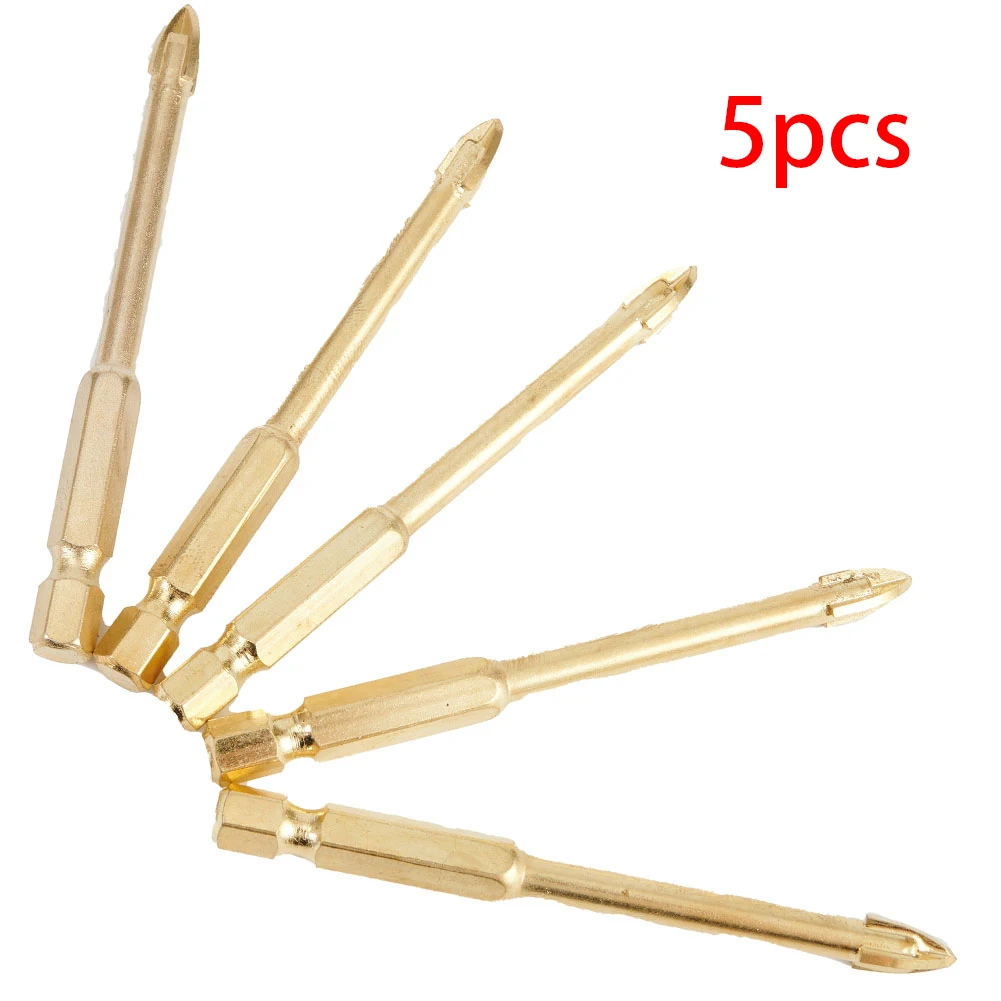 

Glass Drill Bits Spear Head Hex Shank 4 Cutting Edges Drill Bits Industrial Grade Carbide Point 5pcs 6mm For Titanium Ceramic