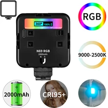 RGB Full Color LED Video Light 2500K-9000K 800LUX Magnetic Mini Fill Light Extend 3 Cold Shoe 2000mAh Type-c Port RGB Full Color LED Video Light 2500K-9000K 800LUX Magnetic Mini Fill Light Extend 3 Cold Shoe 2000mAh Type-c Port